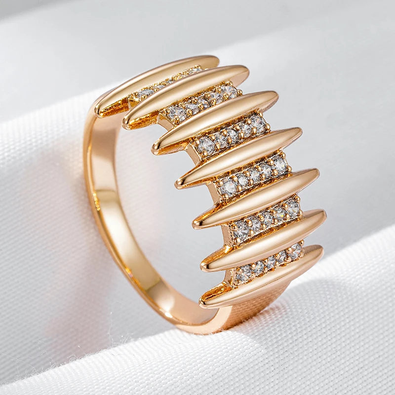 Major flare Rose Gold Plated Geometric Ring - Unique Blend of Elegance and Modernity Jewellery Major flare Rose Gold Plated Geometric Ring - Unique Blend of Elegance and Modernity Jewellery